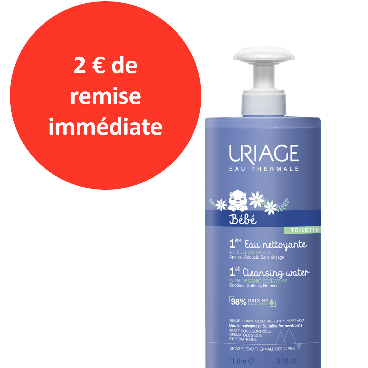 Uriage Bébé 1ère Eau nettoyante 1L